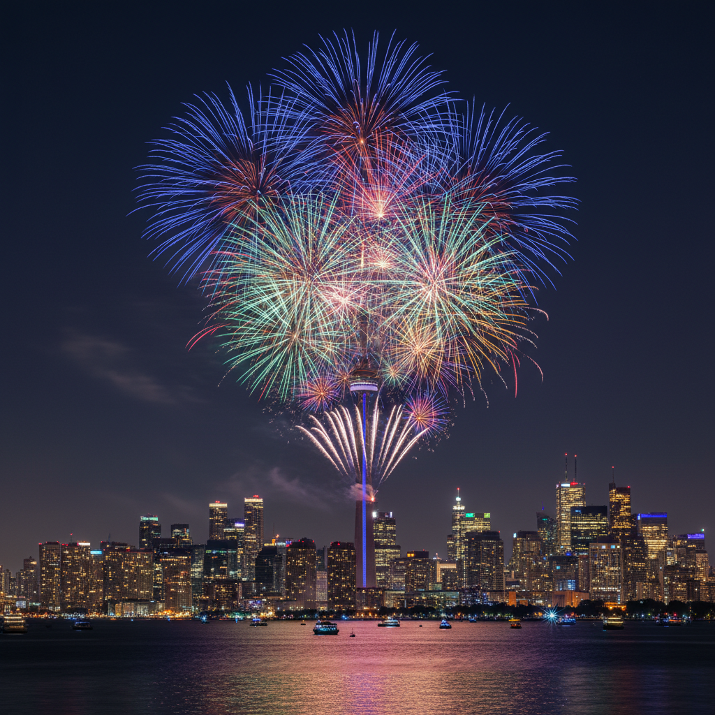 2025 Sports Fireworks Light Up Toronto Skyline